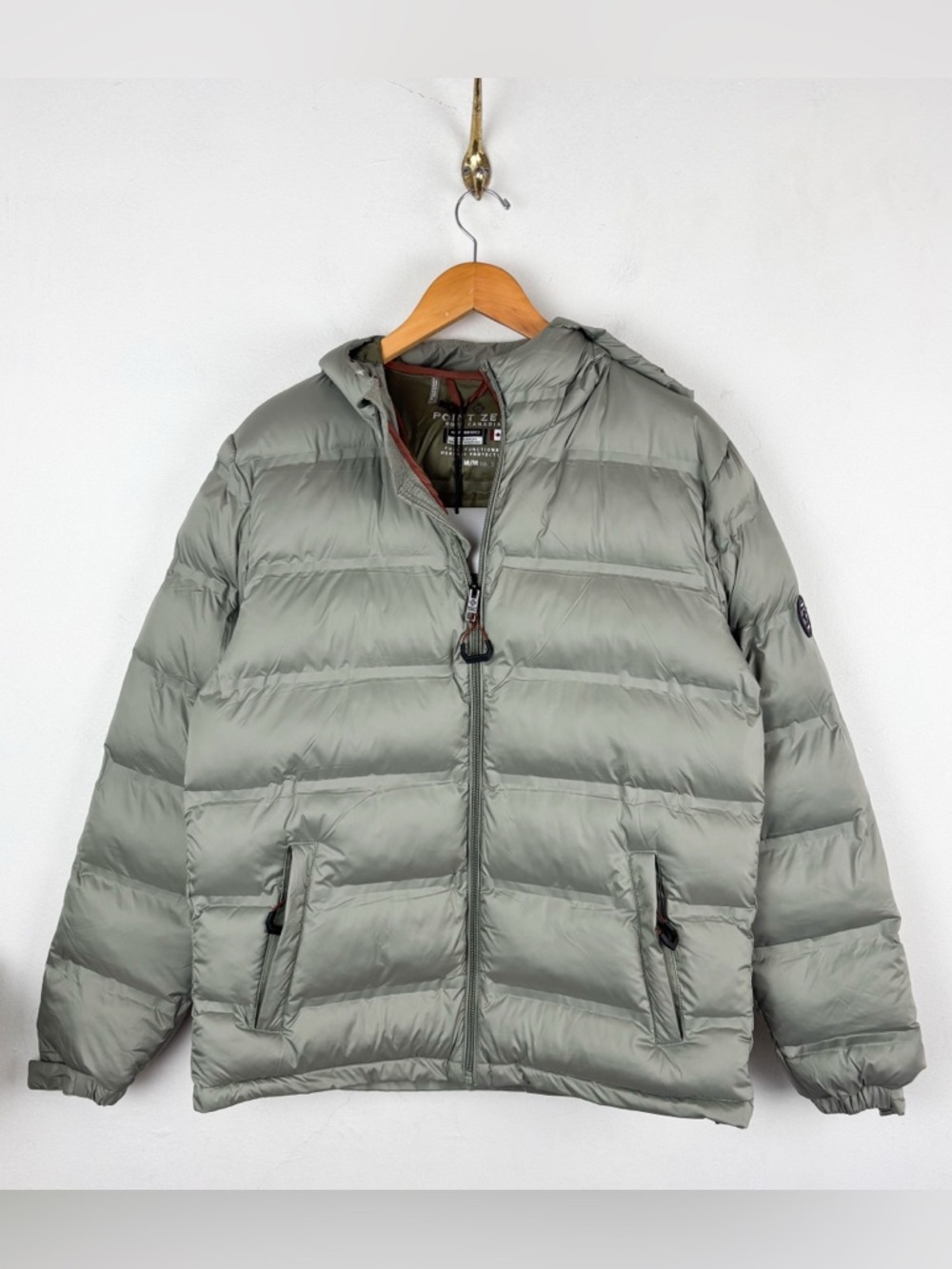NWT Point Zero Green Puffer Jacket Sz M